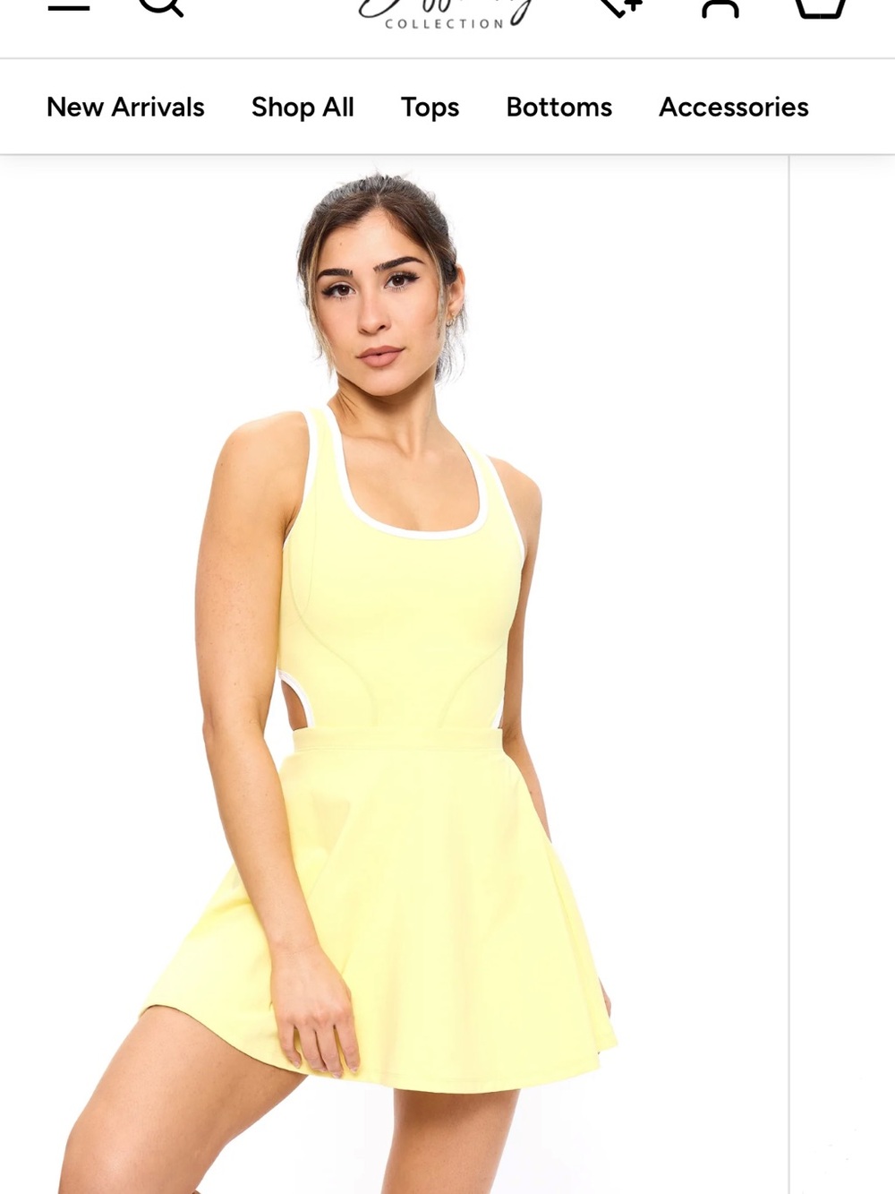 BuffBunny Pale Yellow Mini Dress with Side Pocket